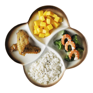 瓷维纳分格减脂定量分餐盘多格家用四格陶瓷餐具水果盘早餐盘碟子
