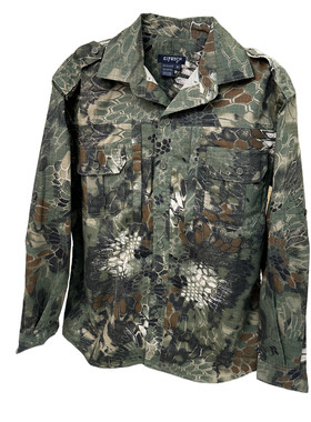 男士迷彩作训服多兜格子布衬衫