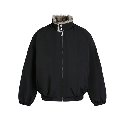 NEVERNEED座山雕解构毛领棉衣男