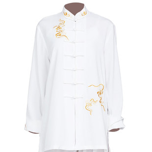 刺绣太极服男款新款春秋季八段锦练功服女太极拳武术表演服装套装