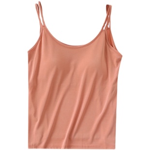 椰油养肤~带胸垫吊带背心女内搭外穿罩杯一体夏季薄款上衣家居服