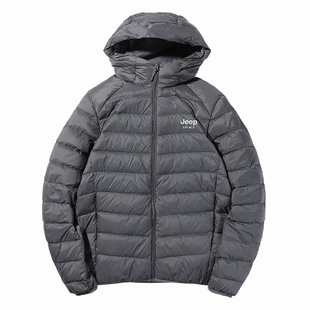 JEEP SPIRIT鸭绒轻薄羽绒服男冬季加厚连帽夹克保暖冬装排骨外套