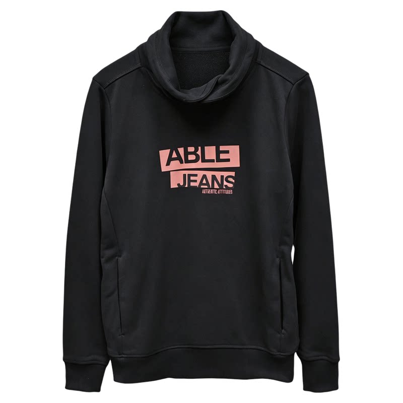 ABLEJEANS青果领立领男套头卫衣