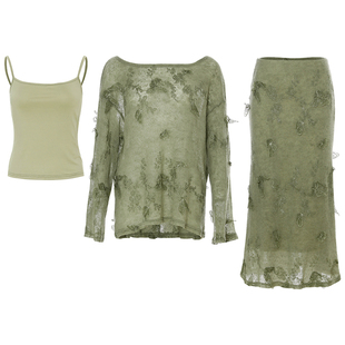 从那以后法式套装裙礼服白色长袖长裙小裙子连衣裙领证穿搭早秋女