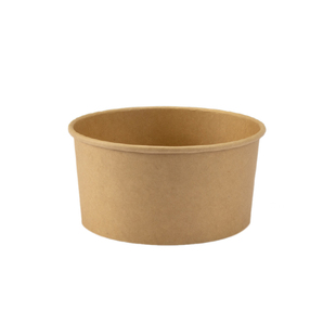 牛皮纸碗一次性餐盒圆形水果盒野餐盒外卖快餐凉皮打包盒商用饭盒