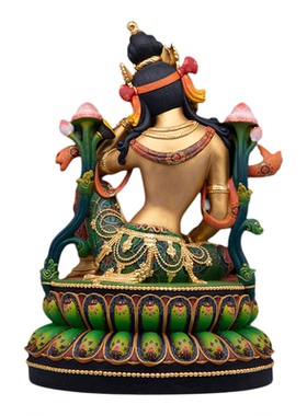 台湾纯铜古彩密宗思维观音菩萨佛像藏传尼泊尔观音菩萨像供奉摆件