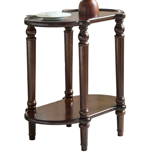 沙发中间小茶几办公室实木小桌子商务接待专用边桌双层弧形小茶桌