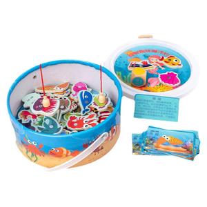 木制宝宝磁性钓鱼磁吸益智1-2两岁半3婴儿童早教玩具男孩女孩礼物