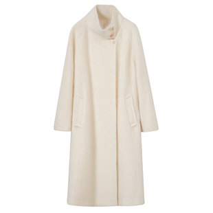 GHJOD studio 重磅“软黄金”山羊绒&桑蚕丝羊毛拉绒长款立领大衣