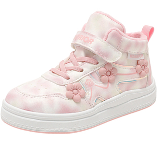 回力女童二棉鞋2025冬季新款女宝运动鞋中大童鞋加绒保暖高帮板鞋