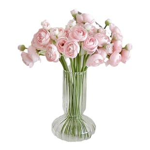 洋牡丹仿真花拍照假花干花多头玫瑰花花束餐桌花摆设客厅装饰摆件