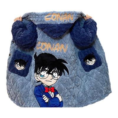 秋冬季男童三层夹棉加厚睡衣套装