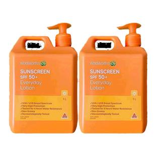 澳大利亚直邮Woolworths防晒霜轻薄不油腻SPF50+防紫外线1L*2瓶正