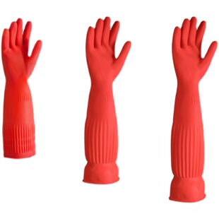 加厚加长乳胶手套橡胶家务洗碗女洗衣加绒厨房防水耐用耐磨保暖型