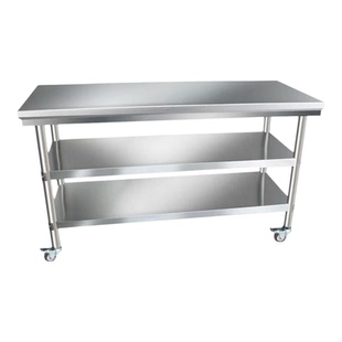 加厚不锈钢移动工作台三层厨房酒店饭店打荷台奶茶工厂操作打包台