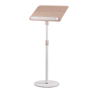 落地滑轮笔记本支架站立办公工作台沙发床头可旋转升降高度移动手提电脑直播架子投影仪阅读乐谱书夹木质桌面