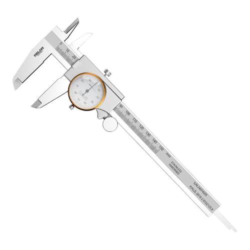 德力西电气带表卡尺高精度游标卡尺工业级代表150-200-300mm油表