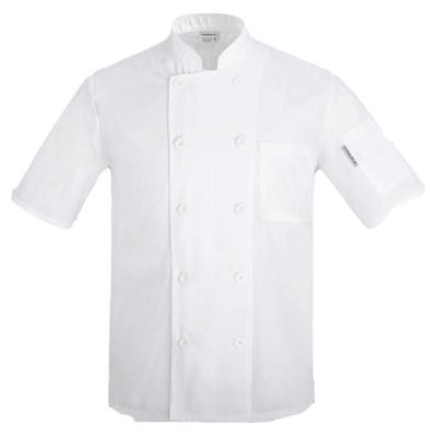 厨乐乐透气网厨师工作服短袖夏季