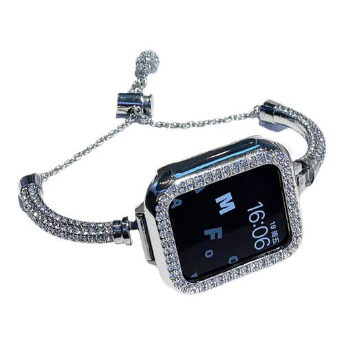 高级满钻小香风手镯适于苹果10手表链Applewatch987代表带3456SE