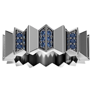 [杨紫同款]APM Monaco海军蓝Up and Down戒指深灰宽版情人节礼物