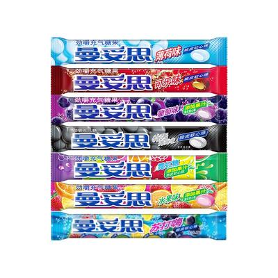 【百补】曼妥思劲嚼清爽充气夹心软糖水果薄荷味条糖休闲糖果娱乐