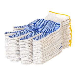 劳保棉纱加厚防滑拔河男工地劳工劳动耐磨胶点橡胶工具女工作手套