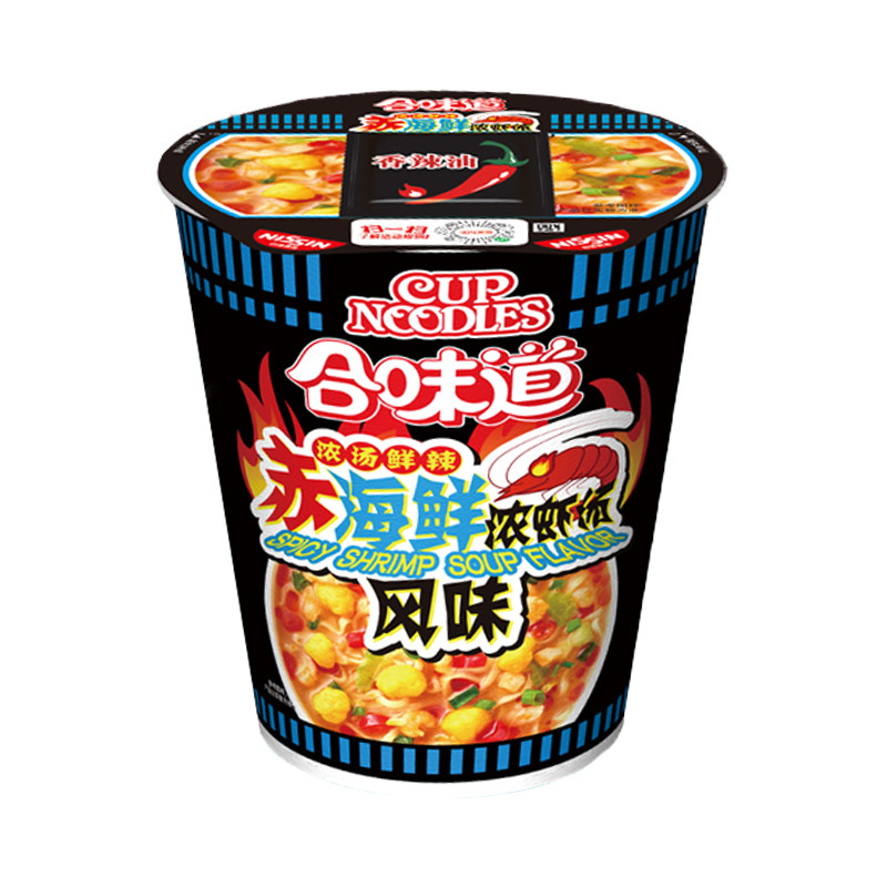 日清合味道赤海鲜浓虾汤风味杯面