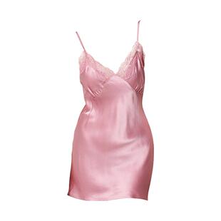 蔓斯菲尔性感舒适蕾丝花边桑蚕丝睡裙女真丝睡衣吊带短裙居家服