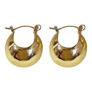 高级感宋慧乔同款耳环复古法式金色耳钉女大金球耳饰2025年新款潮