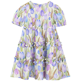 LittleNaive中大童连衣裙春夏儿童碎花裙纯棉宽松甜美女童公主裙