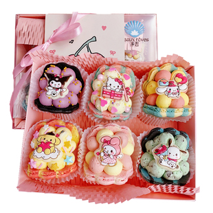 新年胖胖法式胖贝壳马卡龙甜点韩式手工礼盒甜品蛋糕三丽鸥新年节