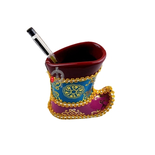 内蒙古族特色手工艺品笔筒蒙古靴子模型笔筒摆件装饰蒙古纪念礼品