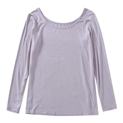 莫代尔U形低领优雅女薄打底秋衣