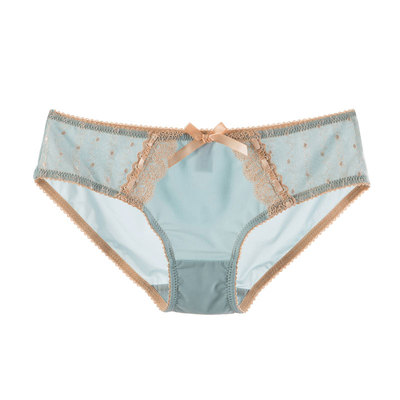 内裤女蕾丝刺绣日系牛奶冰丝蝴蝶结舒适轻奢棉底大码低腰三角裤头