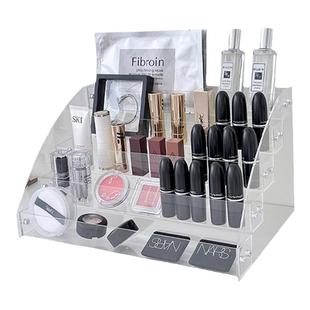 网红化妆品收纳盒桌面塑料透明高级感亚克力口红护肤品置物架防尘