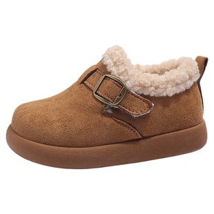 儿童加绒勃肯鞋2025冬季新款女童保暖百搭棉鞋女宝宝软底雪地短靴