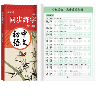 2026新版九年级语文同步练字帖上册下册人教版初中生专用正楷楷书硬笔书法生字练习本中学生每日一练描红初中生课课练字帖九下语文