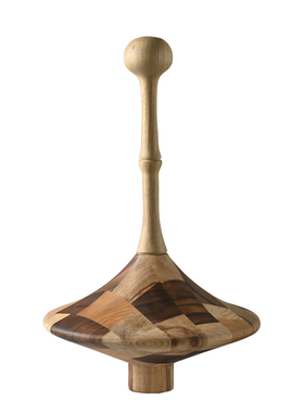 北欧简约风样板间客厅玄关桌面原木色几何陀螺大摆件家居软装饰品