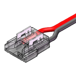 led/cob灯带低压快速接头水晶扣8mm中间接对直角接头透明免焊接头