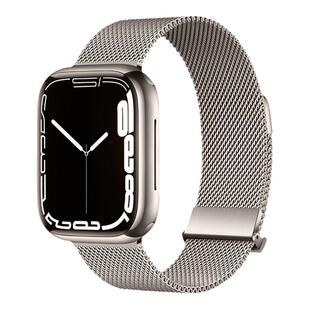 适用苹果手表Apple watch S9/10代11双磁吸米兰划扣表带iwatch ultra2/3运动S8智能7小众se创意6高级5女生