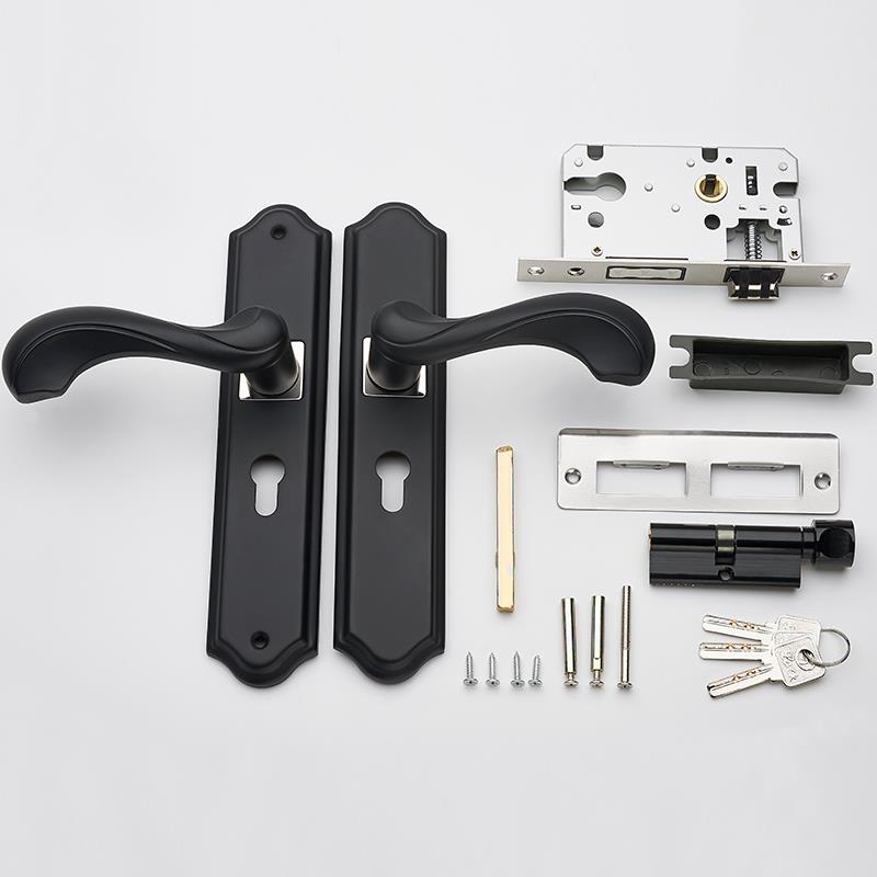 欧式黄古房间门锁室内卧室实木门锁通用型家用静音机械门锁把手