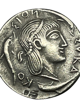 希腊神话故事银币古币吊坠项链女