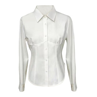 车厘子jk原创鱼骨收腰衬衫白色短长袖设计感纯欲辣妹jk制服衬衣女