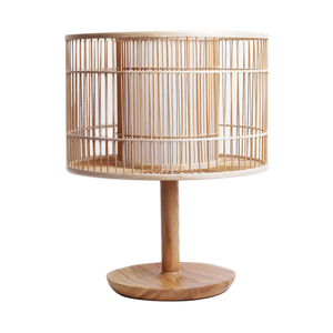 自然家创意同心台灯客厅卧室护眼灯禅意茶室竹编灯新中式台灯民宿