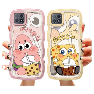 适用OPPO Reno4SE手机壳学生新款peam00个性软壳opopreno4se保护套ins风oppi ren04se硅胶可爱女reon海绵宝宝