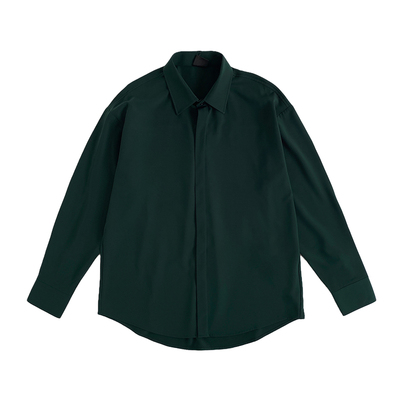 韩风潮流复古痞帅垂感宽松衬衫男