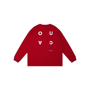 oneupUPF50+防晒红色长袖t恤春季男女同款索罗娜凉感户外运动上衣