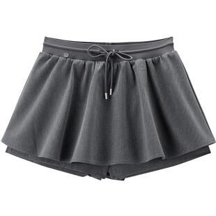 【商场同款】乐町短款假两件小伞裙夏OL风防走光半身裙C2GEF2317