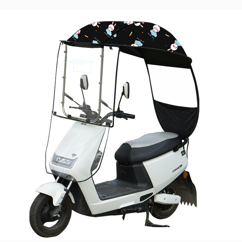 电动车雨棚篷电瓶车摩托车遮阳棚黑胶防晒遮阳伞踏板车挡雨罩