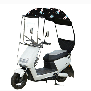 电动车雨棚篷电瓶车摩托车遮阳棚黑胶防晒遮阳伞踏板车挡雨罩